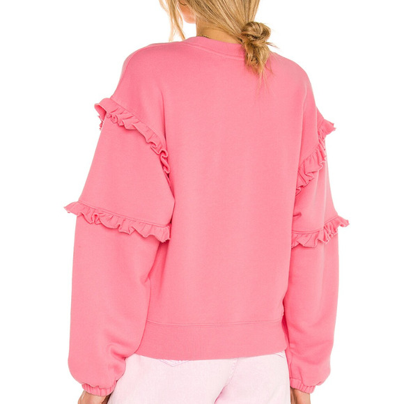 Rebecca Minkoff Evelyn Cotton Sweatshirt in Azalea Pink, Size M - Picture 4 of 8